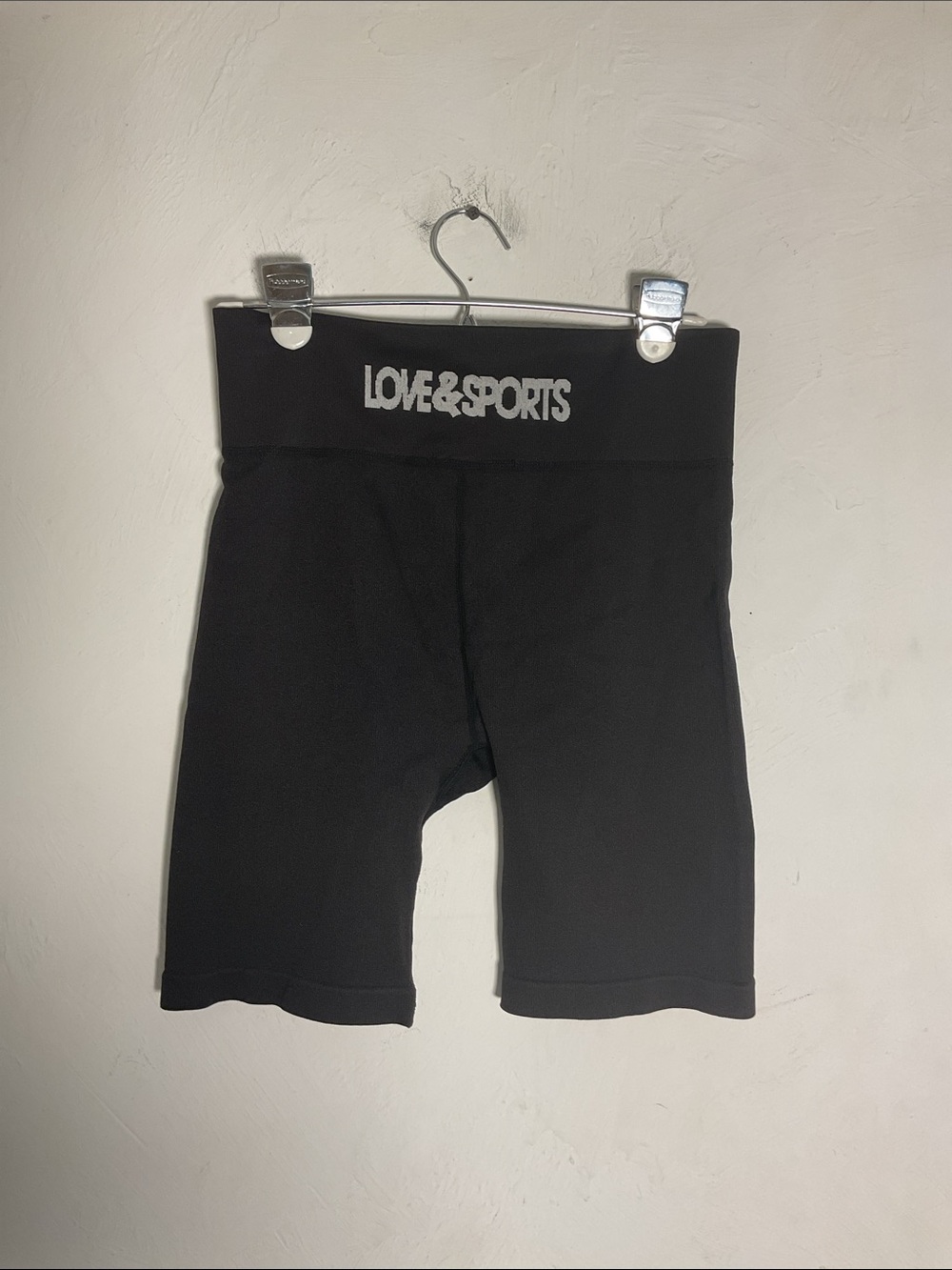 Love & Sports Seamless High Waist 8” Biker Shorts Size L Black - Picture 3 of 6